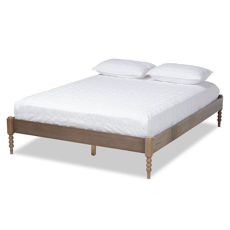 Baxton Studio Cielle Weathered Grey Oak Finished Wood Full Size Platform Bed Frame 161-10190